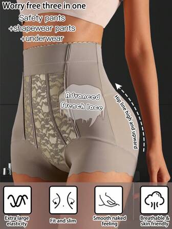 High-Waist Lace Seamless Slimming Postpartum Panty For Tummy And Hip Shaping, Comfort Body Shaper Underwear