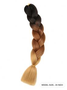 1条24英寸100克/条巨型编织接发，颜色可选：棕色、粉色、金色、紫色、蓝色、绿色、红色、灰色，适合女性日常、节日、派对、圣诞节、音乐节、嘉年华、新年等场合，可作为礼物赠送。YAKI纹理。