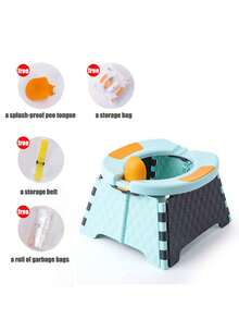 Orinal portátil para niños, inodoro plegable para entrenamiento de niños, asiento de inodoro para bebé, baño portátil para viajes en coche, orinal infantil - B56# - Ver 4