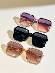 Gafas de moda de 3/6 piezas para mujer con marco geométrico, estilo elegante y bohemio, de estilo moderno y simple, accesorios para exterior, viajes, conducción, camping, fotografía callejera, vacaciones de verano, playa y viajes