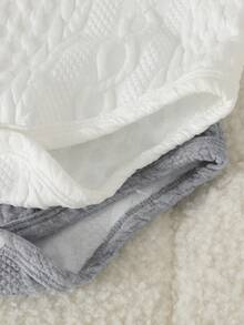 4件套男婴纯色提花加厚长袖连体衣及纯色简约保暖长裤套装，秋冬季 - 彩色 - 查看 7