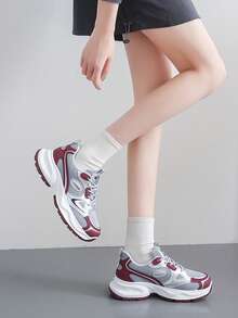 Women's Chunky Sneakers, New 2025 , Thick Sole, Versatile Casual Sporty Shoes, Comfortable & Breathable, Suitable For Autumn