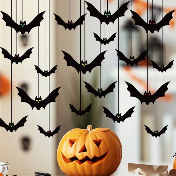 Halloween Decorative Pull Flag Hanging Strips, Horror Atmosphere Bat Props, Party Supplies