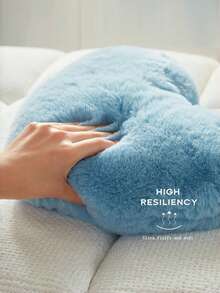 心形抱枕，粉色母亲节心形抱枕，爱心抱枕礼物，心形抱枕，仿兔毛房间装饰抱枕，客厅，卧室，适合万圣节，圣诞节，日常装饰使用 - 藍色 - 查看 5