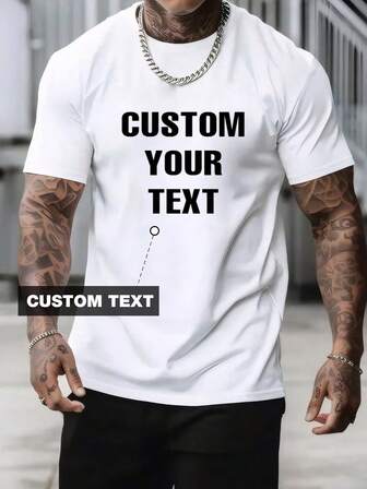 Camiseta personalizada para hombre - Ingrese su texto/bendición/texto divertido, camiseta de verano negra, regalo del Día del Padre, regalo de aniversario, atuendo para actividades de equipo de la empresa, atuendo para festivales de música, regalo para él Perro, elegante, de moda, hipster, sobrio, disfraz fácil, moda modesta, minimalista chic, personalizado casual, único, regalos personalizados ideales para él, familia, novio, amigos, niños