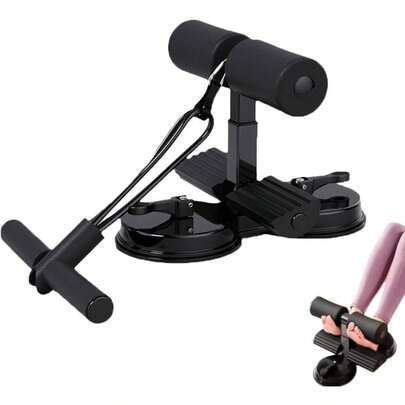 Training Auxiliary Device,Sit Up Bar Floor Portable Sit Up Exercise Equipment With 2 Strong Suction Cups And Adjustable Foot Holder Fitness Equipment For Home & Gym