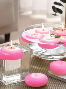 20pcs/10pcs/5pcs Oval Pink Water Floating Candles, Paraffin Wax Candles, Ideal For Home Decoration, Wedding, Aromatherapy Gifts, Romantic Atmosphere For Festival, Valentine Dinner, Water Floating Candles