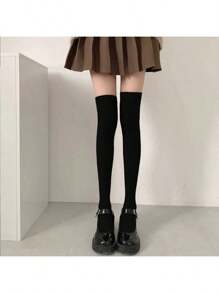 1 Pair Of Thigh-High Warm Soft And Comfortable Autumn And Winter Socks, Over Knee Knitted Travel Outdoor Sports Leg Covers