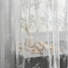 Elegant Shower Curtain Set: White Lace Embroidered Shower Curtain With Floral Design And Tassels, Gothic Bathtub Bathroom Decoration Romantic Home Decoration For Girls And Women, 2 Pieces Of White Lace Transparent Curtains 100*100