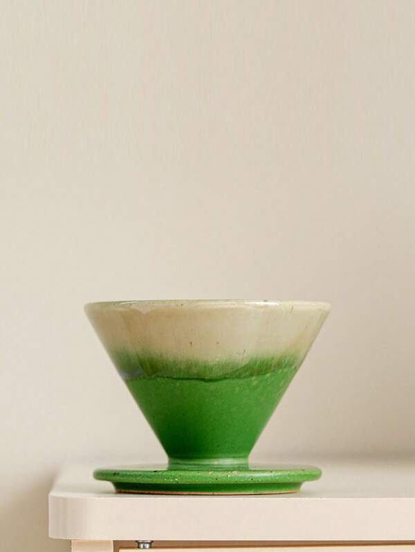 1pc Ceramic V60 Pour Over Coffee Dripper, Ceramic Drip Filter, Manual Coffee Ceramic Filter