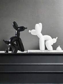 1pc Balloon Dog Statue Modern Balloon Animal Art Statue, White Elephant Gag Gifts, Humor Small Decor Item, Funny Pooping Dog For Coffee Table Decoration - Multicolor - View 8