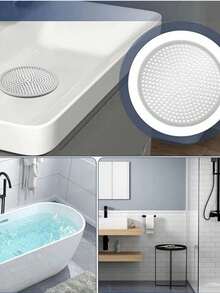 304不锈钢地漏盖浴室卫生间毛发收集器洗脸盆毛发过滤器堵塞家居浴室装饰秋季装饰返校 - 銀色 - 查看 4