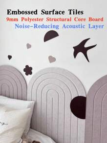 1pc No-Drill Bohemian Style Home Decor Wall Sticker, Nordic Minimalist Geometric Wall Decal, Self-Adhesive Arch Design Accent Wall Background Board, Suitable For Bedroom Headboard Wall/Anti-Collision Wall/Wall Decor, Reusable Felt Bulletin Board For Office