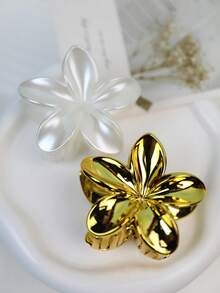 4 件/套 8 厘米/3.15 英寸 Y2K 女士亚克力锥形小花发夹，优雅精致，后脑勺半扎发盘，甜美时尚配饰，抓夹，可爱清新简约，适合日常佩戴，夏季海滩发饰，花朵发夹，时尚发爪夹，秋季配饰 - 彩色 - 查看 7