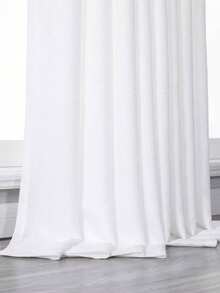 1pc Solid Single Panel Sheer Curtain, Rural Living Room, Bedroom, Bay Window, Balcony, White Gauze Curtain - Multicolor - View 4