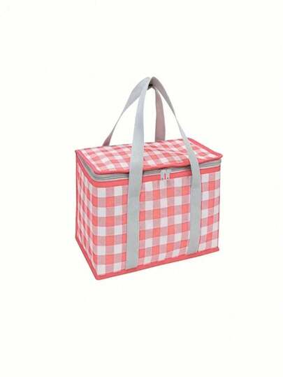 1pc Reusable Large Capacity Outdoor Picnic Bag, Camping Hiking Lunch Box, Travel Cooler Bag, Handbag Bento Box, Thermal Food Storage Bag, Fruit Vegetable Bag, Valentine's Day Gift, Waterproof Non-Woven Fabric Insulation Picnic Bag With Leak-Proof Cover, Portable Cooler Bag For Outdoor Camping, Travel And Adventure - Convenient