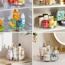 1/2Pcs Lazy Susan Organizer Turntable For Cabinet, 23.5cm/9.25inch, Rotating Condiment Organizer For Kitchen Pantry Organizers And Storage, Table Top, Fridge, Countertop, Spice Organization - Transparent - View 5
