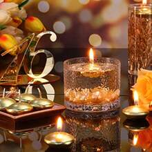 Set Of 40 Gold Floating Unscented Candles Perfect For Weddings Parties Spa Bathtub And More! - Gold - View 6