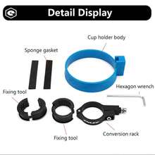 1 件 ENLEE 通用自行车杯架铝合金咖啡杯架带快速拆卸设计轻便水壶支架适用于山地公路和折叠自行车，适用于直径 8 厘米/3.15 英寸的水杯，自行车配件 - 彩色 - 查看 4