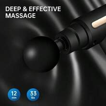 Portable Handheld Electric Massage Gun, Mini Massage Gun, 1200mAh Rechargeable Lithium Battery, 4 Accessories, 6-Speed Deep Tissue Massage, Suitable For Body, Back, Neck - USB Charging, Travel Essentials - 黑色 - 查看 3