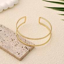 1 pièce Bracelet jonc mode en métal ajouré de forme géométrique