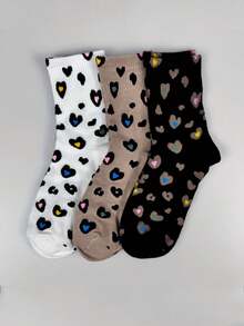 3 Pairs Solid Color Versatile Socks, Breathable, Comfortable, Absorbent Short Socks Suitable For Daily Wear, Sports, Office, Casual Style, All Seasons Valentines
