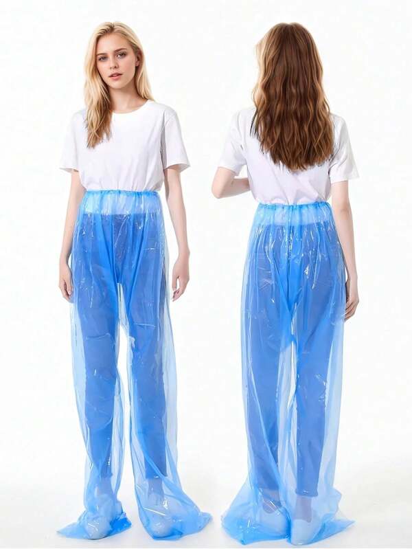 4pcs Unisex Portable Rain Pants, PE Material, Suitable For Outdoor Travel, Adventure And Emergency Use