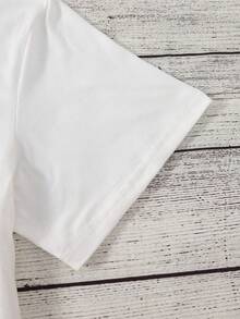 Cartoon Print Ladies' T-Shirt, Casual Round Neck T-Shirt For Spring And Summer