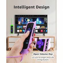 2Pack ONEBOM Cover For Roku Remote With Cat Ears Design Silicone Skin Case Fit With Hisense  Roku TV Steaming Stick Express Universal Replacement Controller. Glow In The Dark Green Purple - Xanh lá cây rực rỡ & Tím rực rỡ - Xem 4