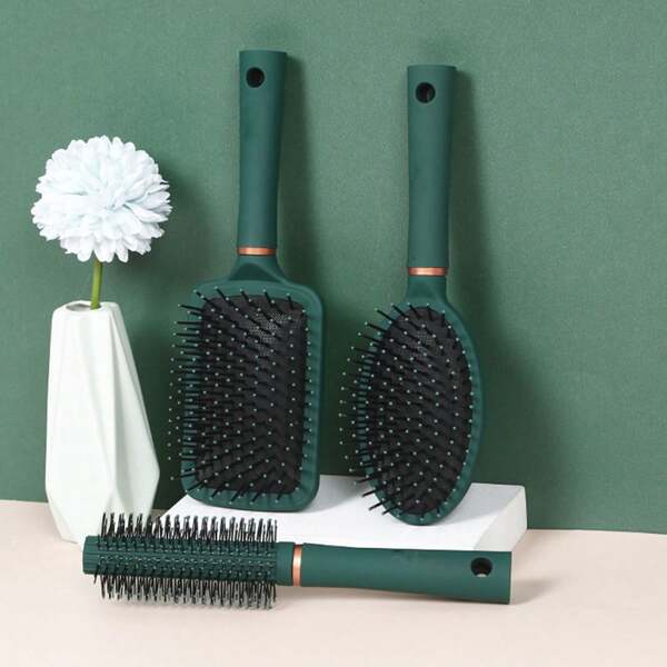3 Stücke/Set Anti-statische Haar Massage Luftkissen Bürste, Plastik Haarkamm, Lockenkamm & Styling Bürsten Set