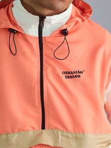 ANORAK URBAN CHAMELEON WINDCUT JACKET HOOD Autumn Spring Oversized Knot Zipper Men's - 珊瑚粉 - 查看 3