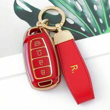 For H Y U N D A I Key Fob Cover - Durable TPU Case For Elantra GT, For Kona, For Palisade, For Venue, For Veloster - 4-Button Design Car Key Accessory Exquisite High-End Keybag Suitable For Both Men And Women - Keychain 6 - View 16