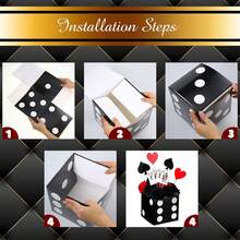3/6 件 11 英寸赌场骰子礼品盒散装赌场主题派对用品装饰夜拉斯维加斯毕业舞会生日派对用品新年中心装饰游戏 - 彩色 - 查看 10