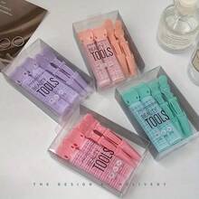 4 件套卷发器专业美容工具，丰盈卷发管，蓬松八字形丰盈夹，塑料发根空气刘海卷发夹卡，适合普通发质的手动卷发器，返校、旅行度假必备品，女士发饰