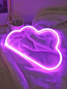 1 件家居装饰云 LED 霓虹灯，USB/电池供电，带 2 个挂钩，室内房间装饰云霓虹灯，适用于儿童卧室装饰、背景墙装饰、生日装饰、派对装饰、家居装饰、房间装饰，是送给朋友的完美开学礼物