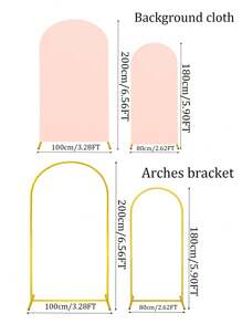 1 Set/Metal Arch Background Bracket Set With Cover Faux Flower Arch Decoration (Approx. 2m+1.8m) Gold Wedding Arch Bracket Balloon Arch Frame For Birthday Party Gender Reveal Ceremony Halloween Christmas Anniversary Arch Decoration Supplies.