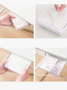 1 件抽屉式收纳盒，适用于家居装饰和办公室使用，配有各种尺寸的无孔抽屉，适用于教室和办公室的收纳盒，白色收纳盒，文具和化妆品收纳盒，收纳桌，整理桌和收纳整理容器，节省空间，卧室，厨房整理和收纳，家居装饰 - 彩色 - 查看 7