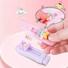 Sanrio 5 Sanrio Cartoon Character Sets, Made Of Durable ABS Material, Anti-Fouling And Anti-Shatter, Anti-Scratch Retractable Cute Eraser