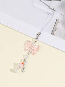 Cordón para teléfono móvil con diseño de lazo y helado de tres colores, adecuado como accesorio para mujer, llavero con forma de helado, colgante para funda de auriculares, accesorio para funda de teléfono, perfecto para mantener tu teléfono lindo y a la moda