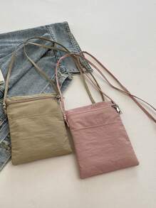 YOONI Solid Color Minimalist Crossbody Phone Wallet Korean Artistic Small Shoulder Bag Versatile Portable Coin Purse Suitable For Daily Use And Lightening Carrying Load For Women Wallet Purse Wallet