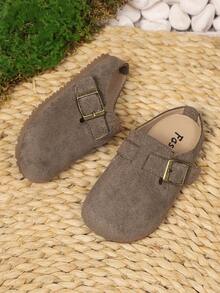 New Round Toe Non-Slip Soft Bottom Slip-On Casual Flats For Boys & Girls, Suitable For Spring & Summer - Grey - View 3