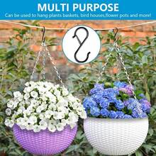 5个S形挂钩，重型S形挂钩，厨房挂钩，衣柜挂钩S形挂钩，适用于植物，花盆，毛巾和袋子，黑色3.55英寸 - 黑色 - 查看 3