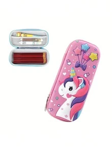 1pc 3D Cartoon EVA Waterproof Writing Pen Stationery Storage Case - Back To School - Multicolor - View 8