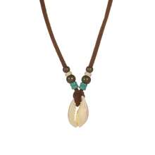 1pc Bohemian Natural Shell & Turquoise Pendant Long Necklace, Suitable For Women Holiday Wear - Multicolor - View 7