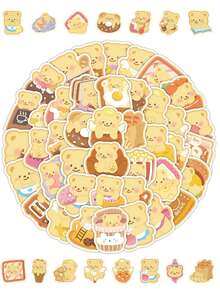 Butterbear Sticker Internet Celebrity Bear Cartoon Anime Figure Butter Bear Little Bear Image Stickers Manual DIY Puzzle Paster Mini-Game Waterproof Sticker Festival Gifts Party Gifts A Birthday Present Luggage Notebook Computer Mobile Phone Decoration Sticker New HOT Figures Water Bottle Stickers Games
