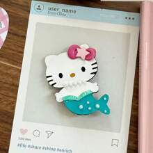 Sanrio Sanlio Summer Vacation Style Hello Kitty Mermaid Leather Hair Clip Colorful Side Hairpin Clip Premium Hairpin