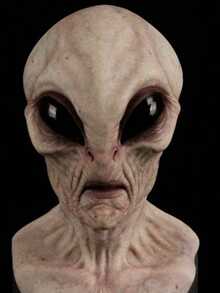 1pc, Sci-Fi UFO Alien Mask, Horror Headgear, Latex Mask, Synthetic Latex, Realistic Mask, Interesting Full-Neck Headdress, Prank Props, Daily Cosplay Costume Shooting Props, Bar, Club Carnival Party Supplies, Stage Performance Accessories (Latex Material Has A Slight Odor) Home Decor Halloween Decor Fall Decor Room Decor - Multicolor - View 9