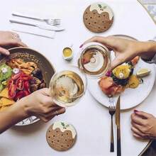 6-pak drewnianych podstawek pod pudding świąteczny, drewniane podstawki do domu, biura, kawiarni, herbaciarni, dekoracji stołu, dekoracji restauracji, prezentu