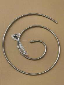 1pc Stainless Steel Spiral Laundry Drying Rack, Minimalist Round Bedsheet Drying Rack - Multicolor - View 7