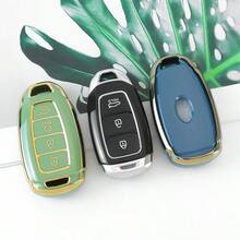 适用于现代汽车钥匙扣的耐用TPU保护套，适用于伊兰特GT、科纳、帕里斯帝、威纽、飞思等车型 - 四键设计，防摔防尘，精致高端钥匙包，女士适用 - 鑰匙圈24 - 查看 8